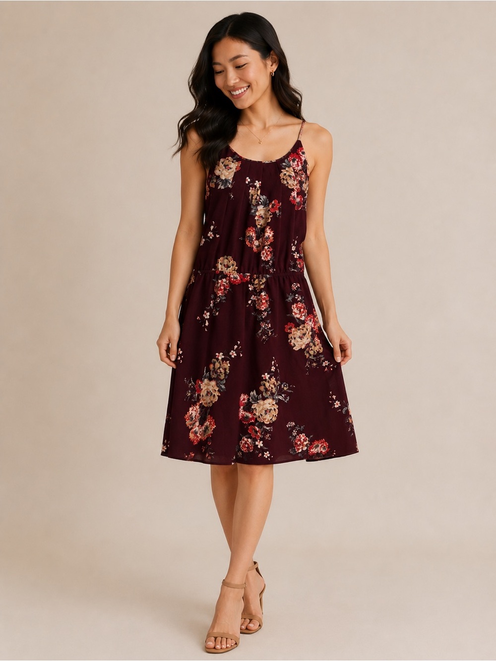 Papermoon Floral Dress in Burgundy